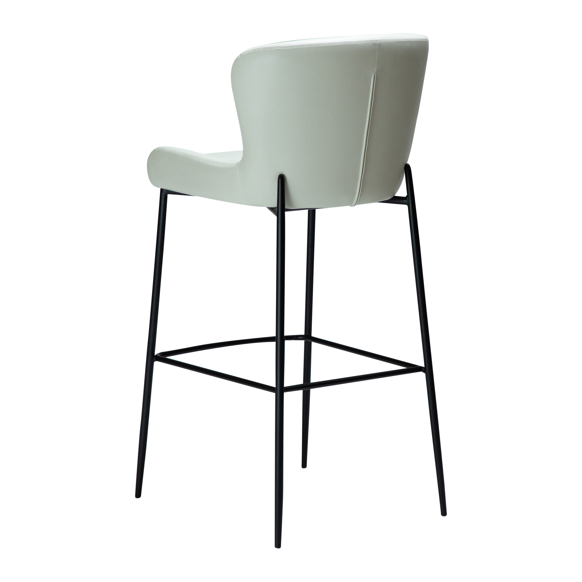 [var:Bezug=Knochenweißes Kunstleder mit schwarzen Beinen] GLAMOURÖSER Barhocker