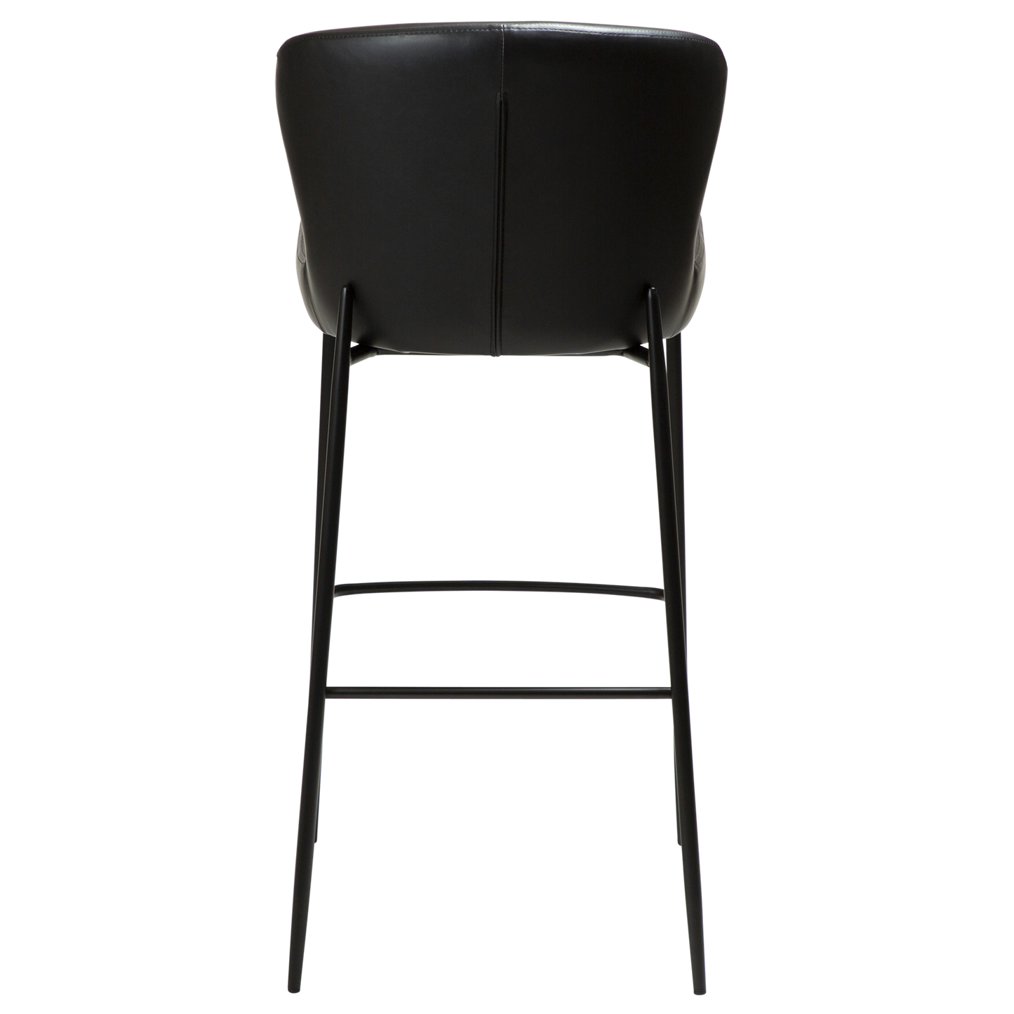[var:Bezug=Vintage schwarzes Kunstleder mit schwarzen Beinen] GLAMOURÖSER Barhocker