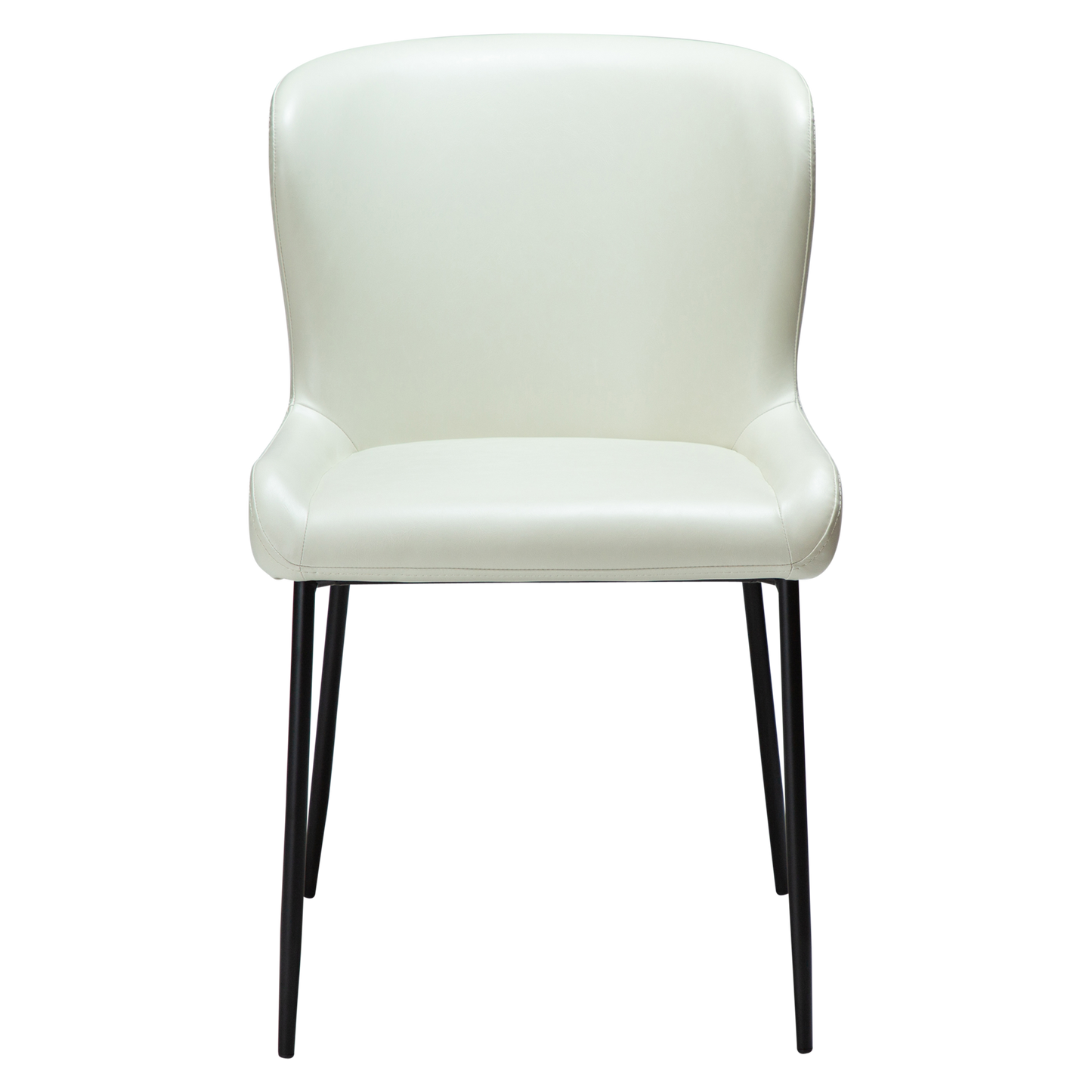 [var:Bezug=Knochenweißes Kunstleder mit schwarzen Beinen] GLAMOURÖSER Stuhl