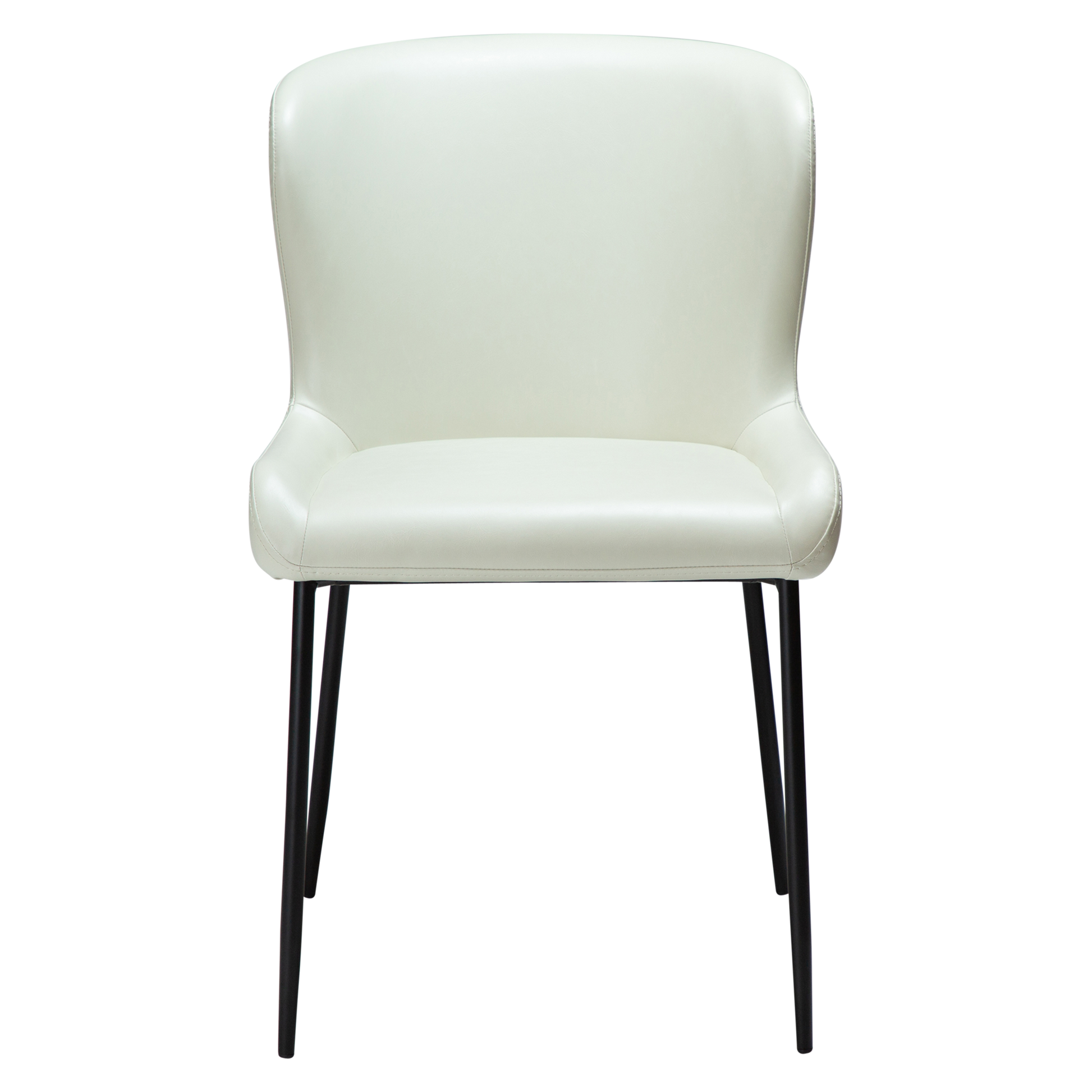 [var:Bezug=Knochenweißes Kunstleder mit schwarzen Beinen] GLAMOURÖSER Stuhl