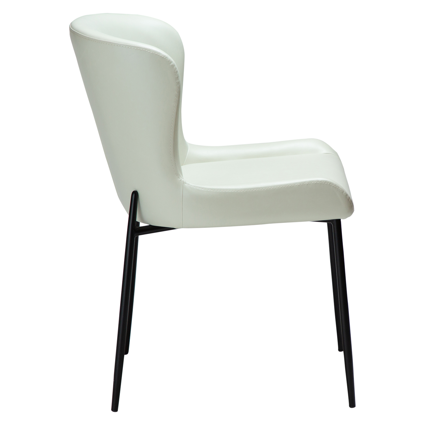 [var:Bezug=Knochenweißes Kunstleder mit schwarzen Beinen] GLAMOURÖSER Stuhl