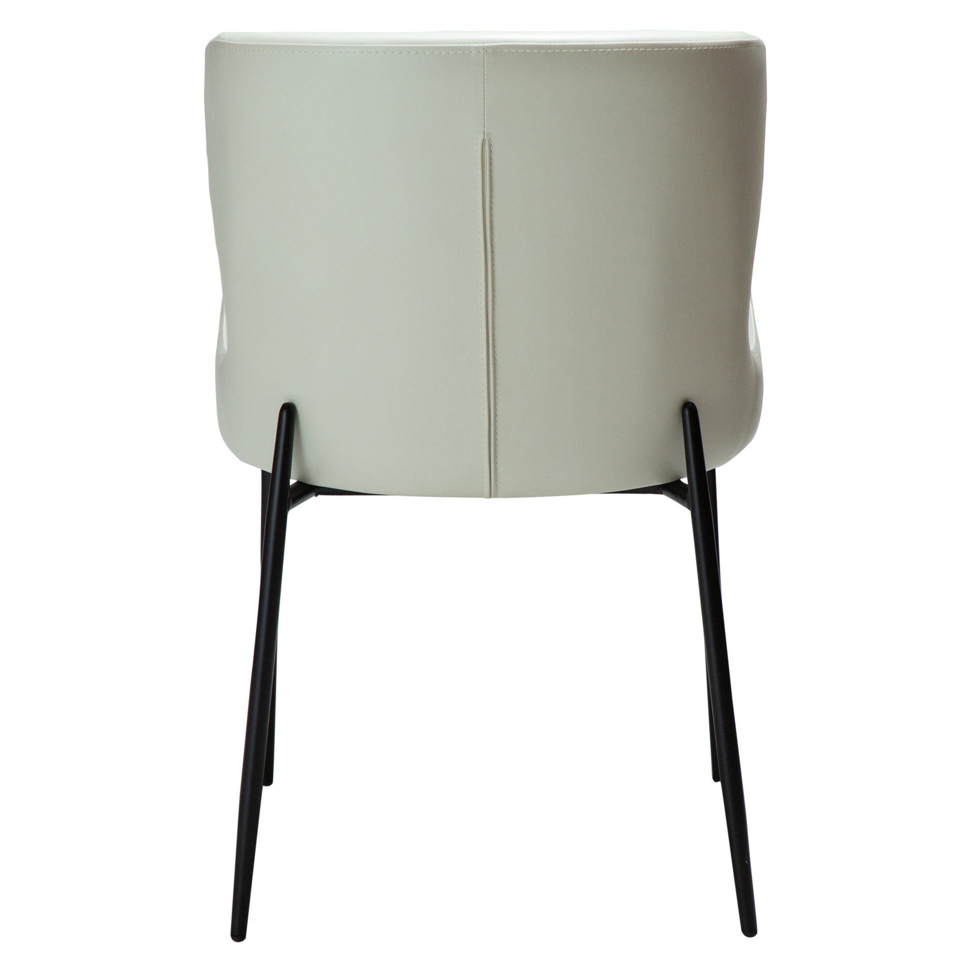 [var:Bezug=Knochenweißes Kunstleder mit schwarzen Beinen] GLAMOURÖSER Stuhl