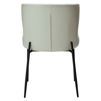 [var:Bezug=Knochenweißes Kunstleder mit schwarzen Beinen] GLAMOURÖSER Stuhl