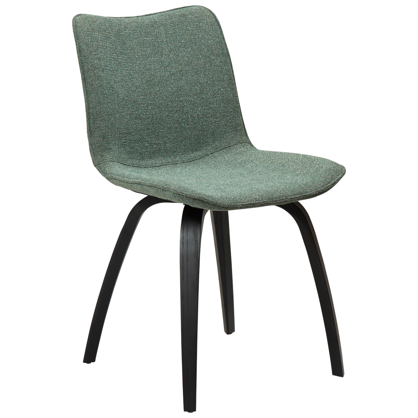 [var:Bezug=Kieselgrüner Bouclé-Stoff mit schwarz gebeizten Eschenbeinen] GLEE Stuhl