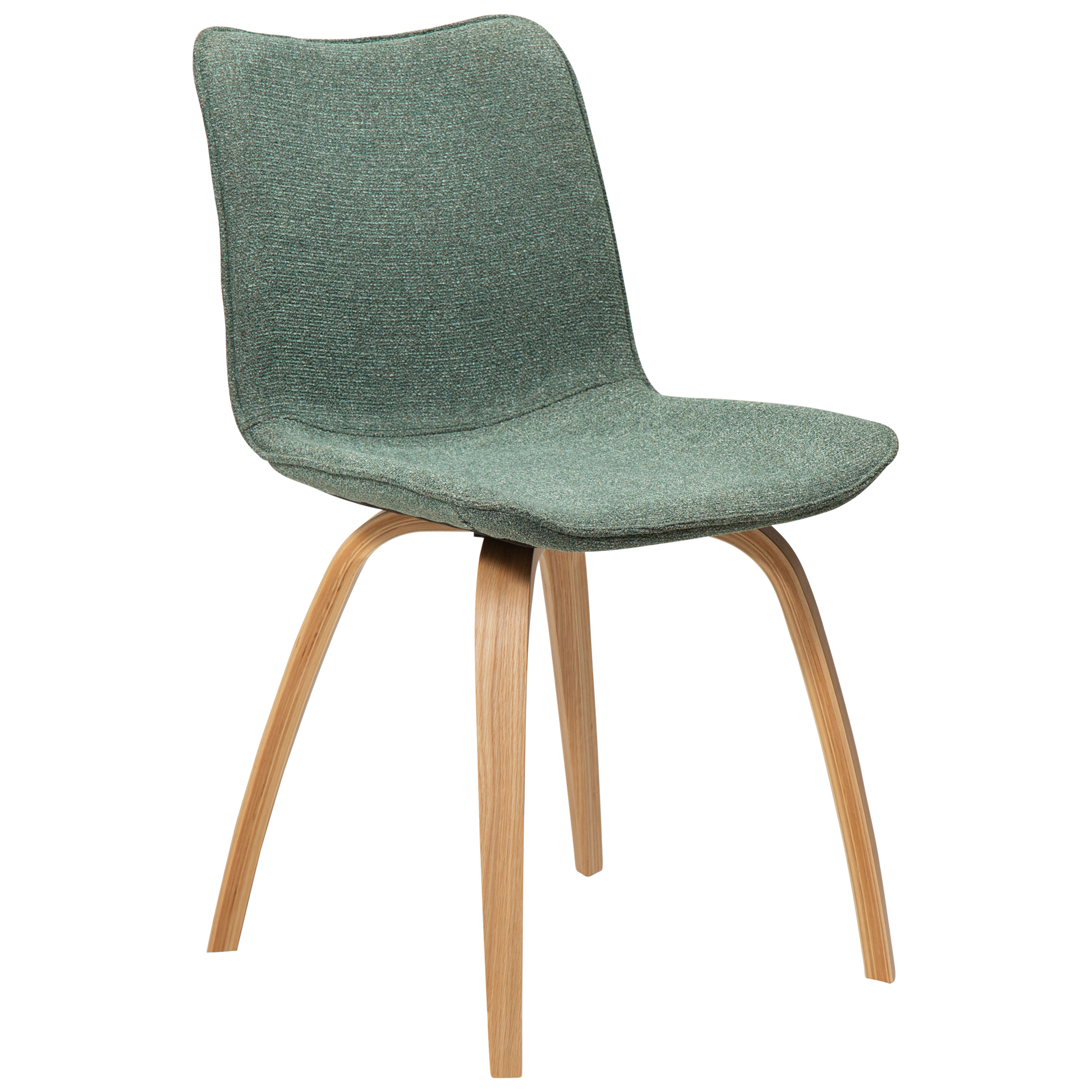 [var:Bezug=Kieselgrüner Bouclé-Stoff mit Eichenbeinen] GLEE Stuhl