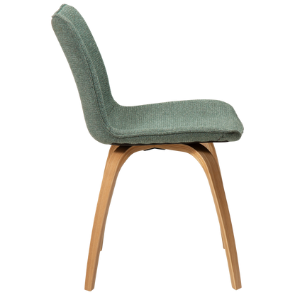 [var:Bezug=Kieselgrüner Bouclé-Stoff mit Eichenbeinen] GLEE Stuhl