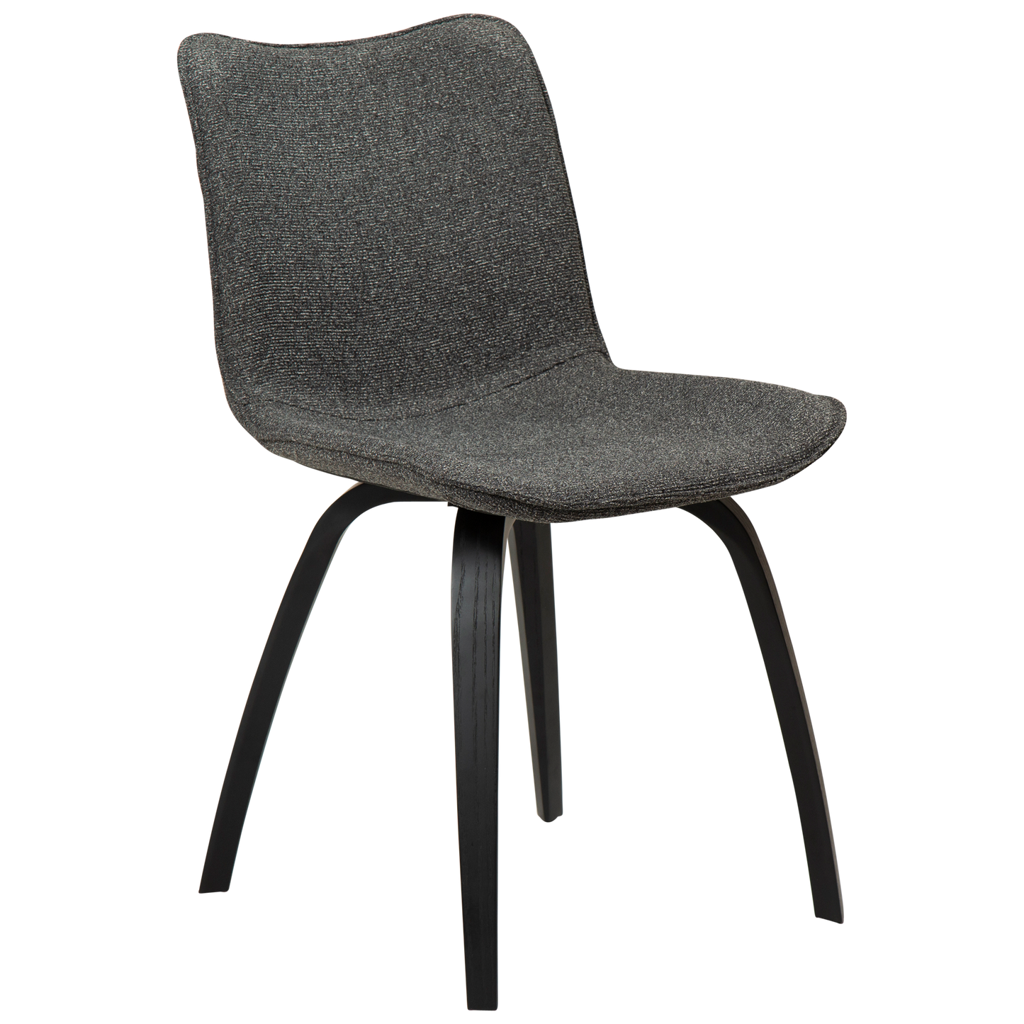 [var:Bezug=Kieselgrauer Bouclé-Stoff mit schwarz gebeizten Eschenbeinen] GLEE Stuhl