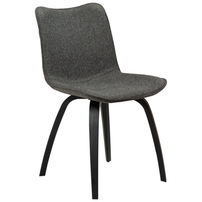 [var:Bezug=Kieselgrauer Bouclé-Stoff mit schwarz gebeizten Eschenbeinen] GLEE Stuhl