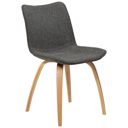 [var:Bezug=Kieselgrauer Bouclé-Stoff mit Eichenbeinen] GLEE Stuhl