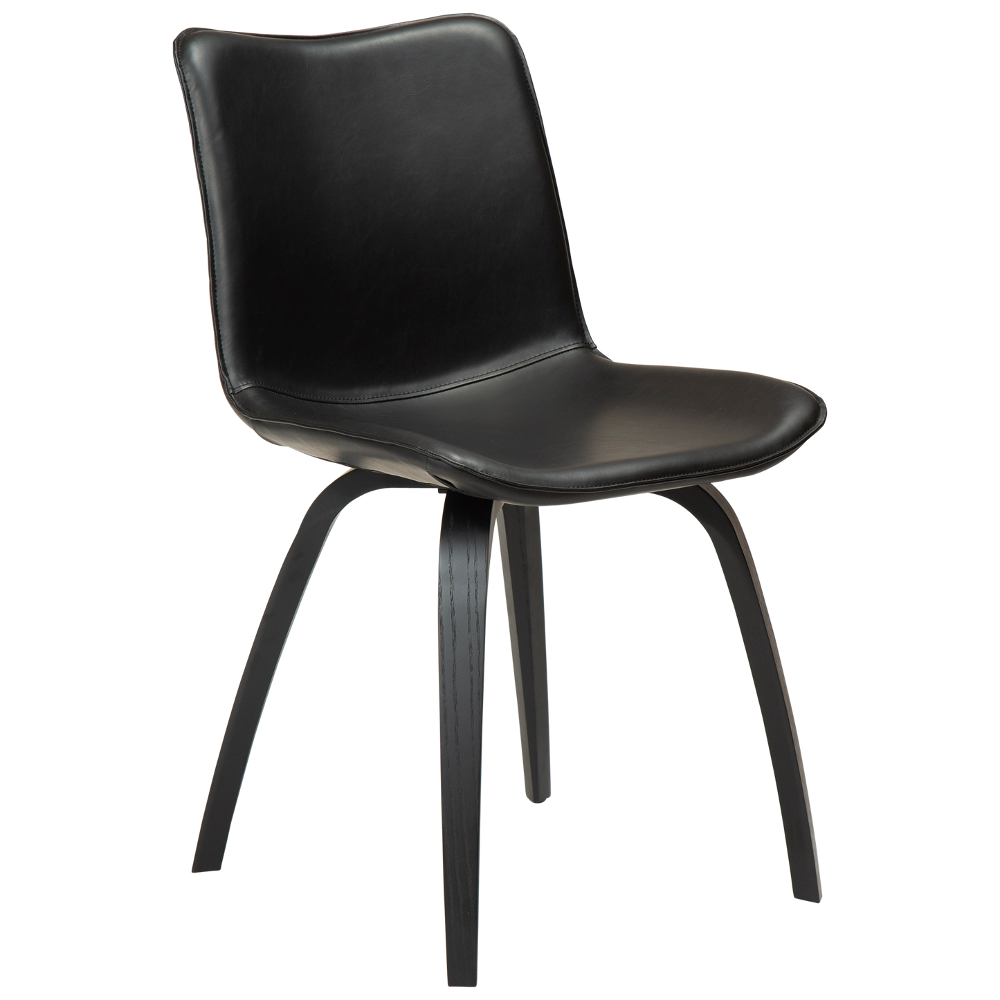 [var:Bezug=Vintage schwarzes Kunstleder mit schwarz gebeizten Eschenbeinen] GLEE Stuhl