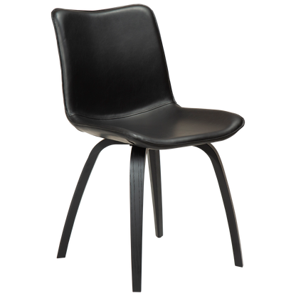 [var:Bezug=Vintage schwarzes Kunstleder mit schwarz gebeizten Eschenbeinen] GLEE Stuhl