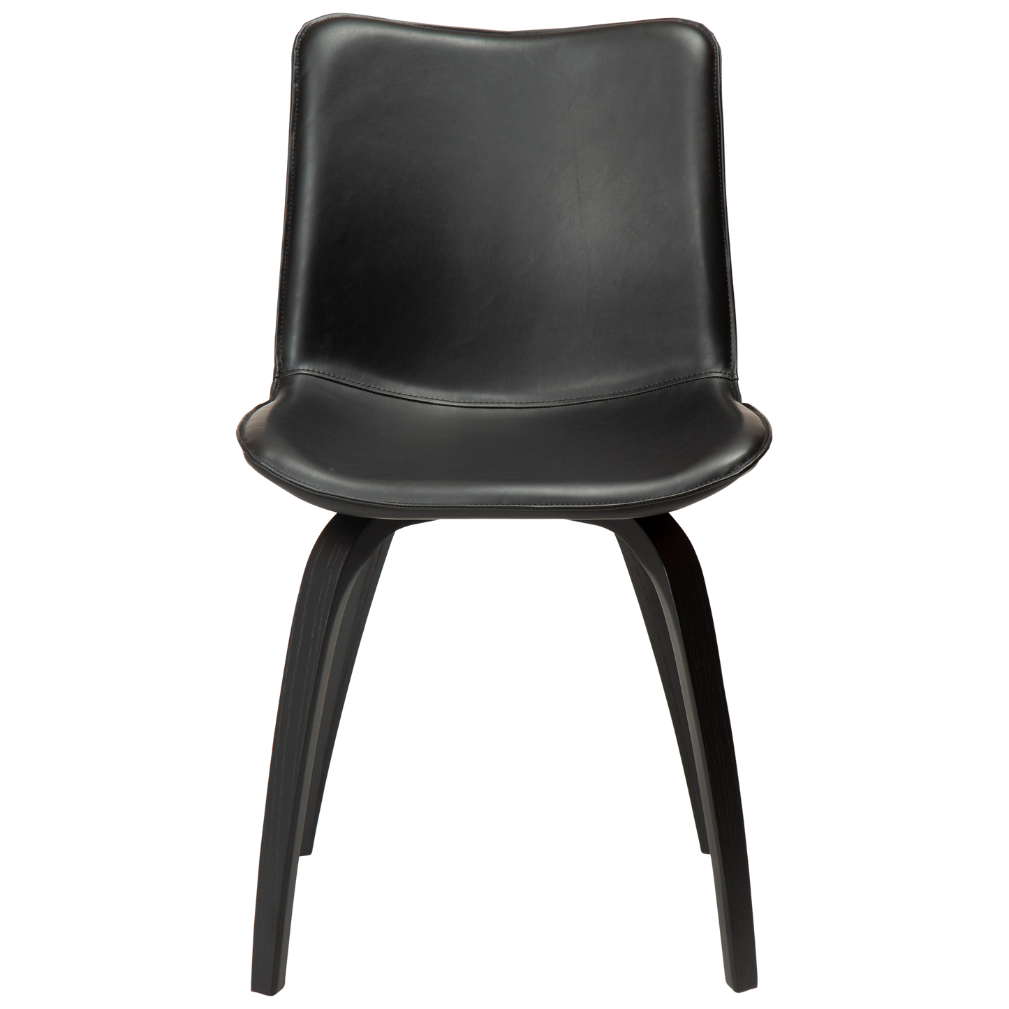 [var:Bezug=Vintage schwarzes Kunstleder mit schwarz gebeizten Eschenbeinen] GLEE Stuhl