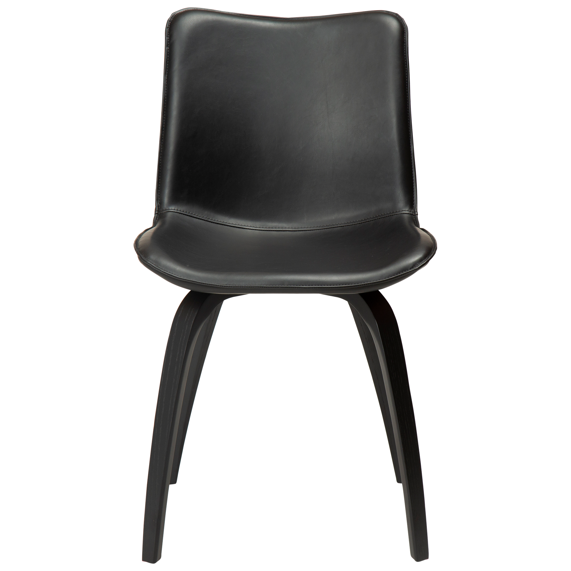 [var:Bezug=Vintage schwarzes Kunstleder mit schwarz gebeizten Eschenbeinen] GLEE Stuhl