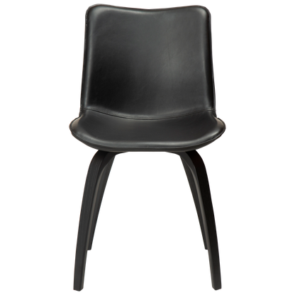 [var:Bezug=Vintage schwarzes Kunstleder mit schwarz gebeizten Eschenbeinen] GLEE Stuhl