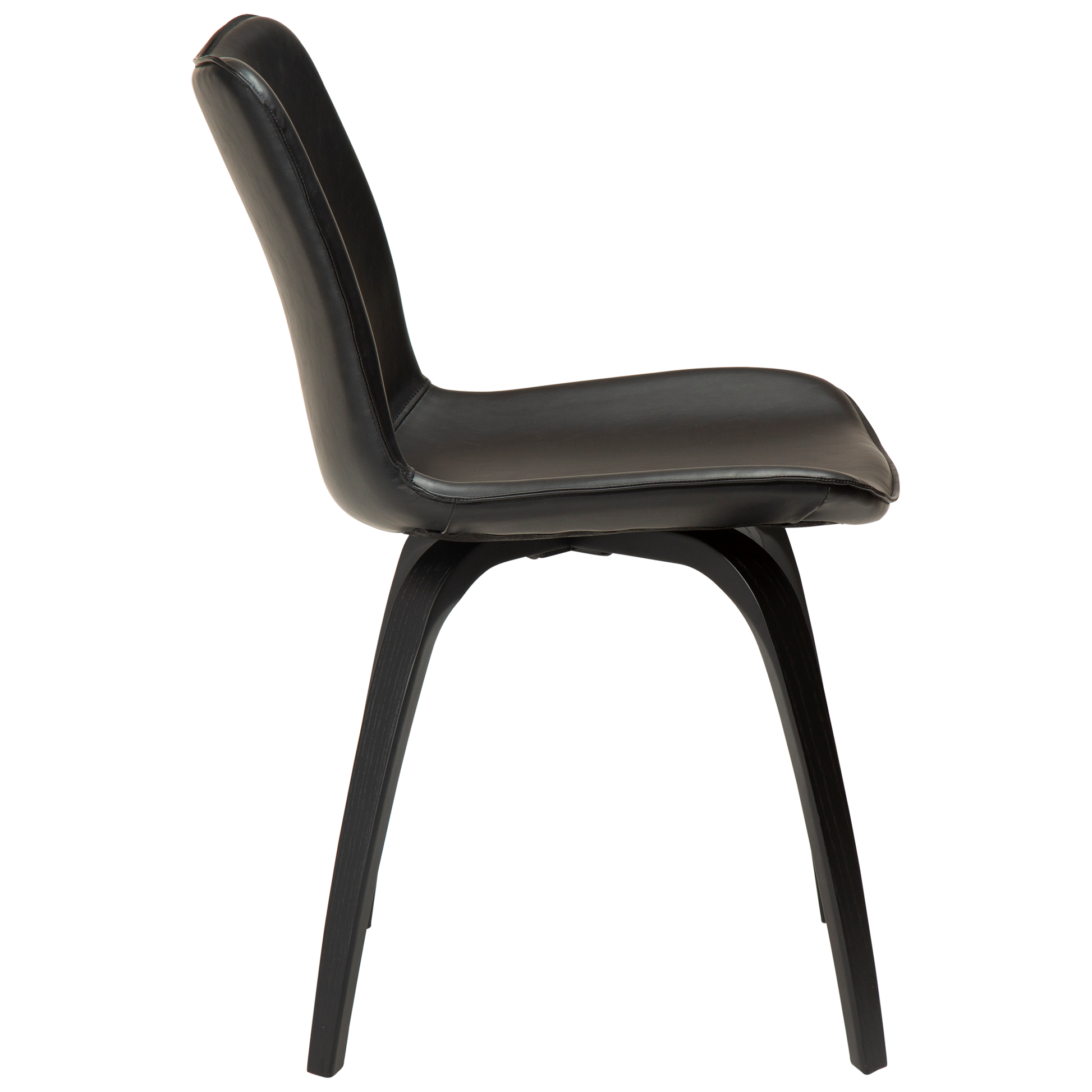 [var:Bezug=Vintage schwarzes Kunstleder mit schwarz gebeizten Eschenbeinen] GLEE Stuhl