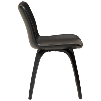 [var:Bezug=Vintage schwarzes Kunstleder mit schwarz gebeizten Eschenbeinen] GLEE Stuhl