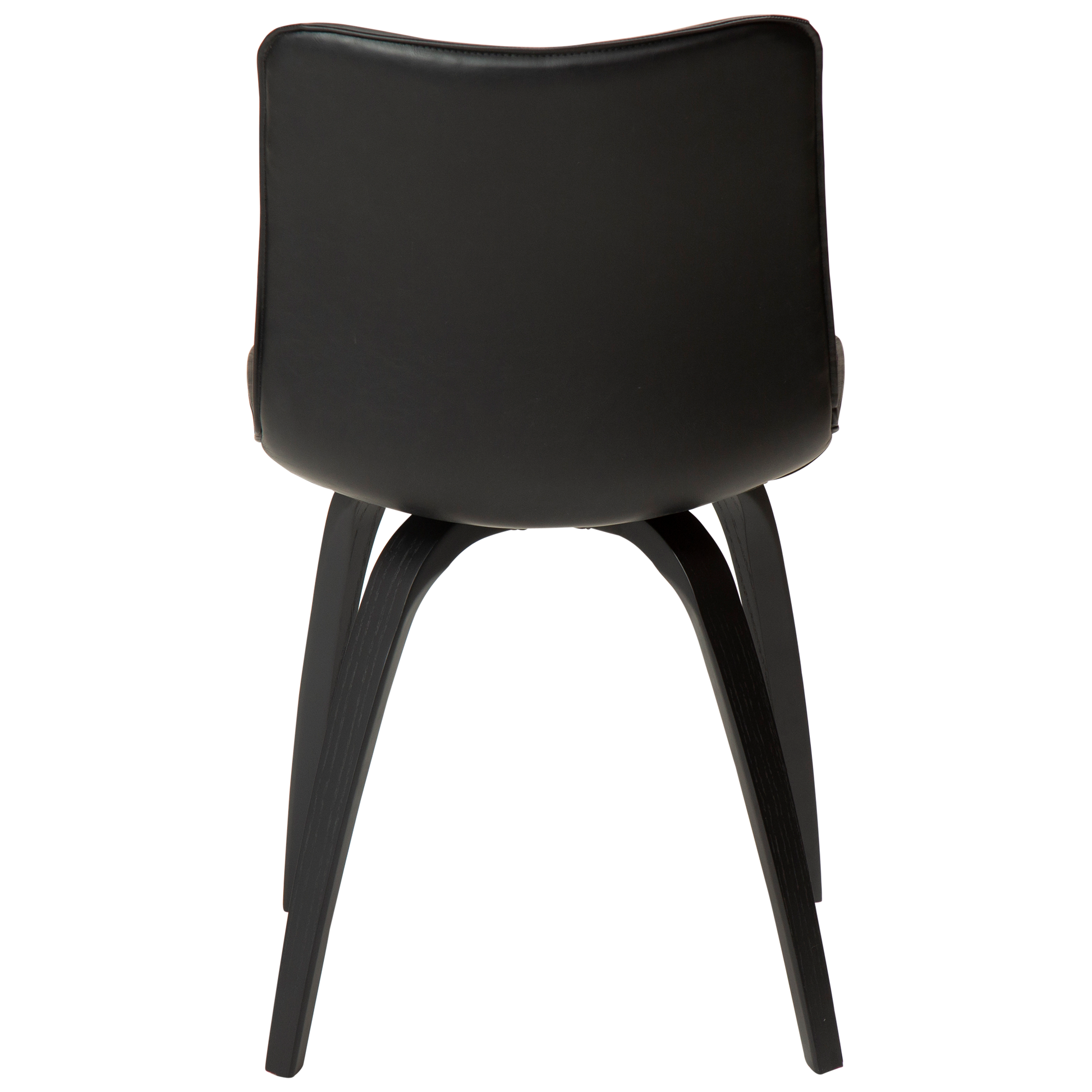 [var:Bezug=Vintage schwarzes Kunstleder mit schwarz gebeizten Eschenbeinen] GLEE Stuhl