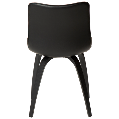 [var:Bezug=Vintage schwarzes Kunstleder mit schwarz gebeizten Eschenbeinen] GLEE Stuhl