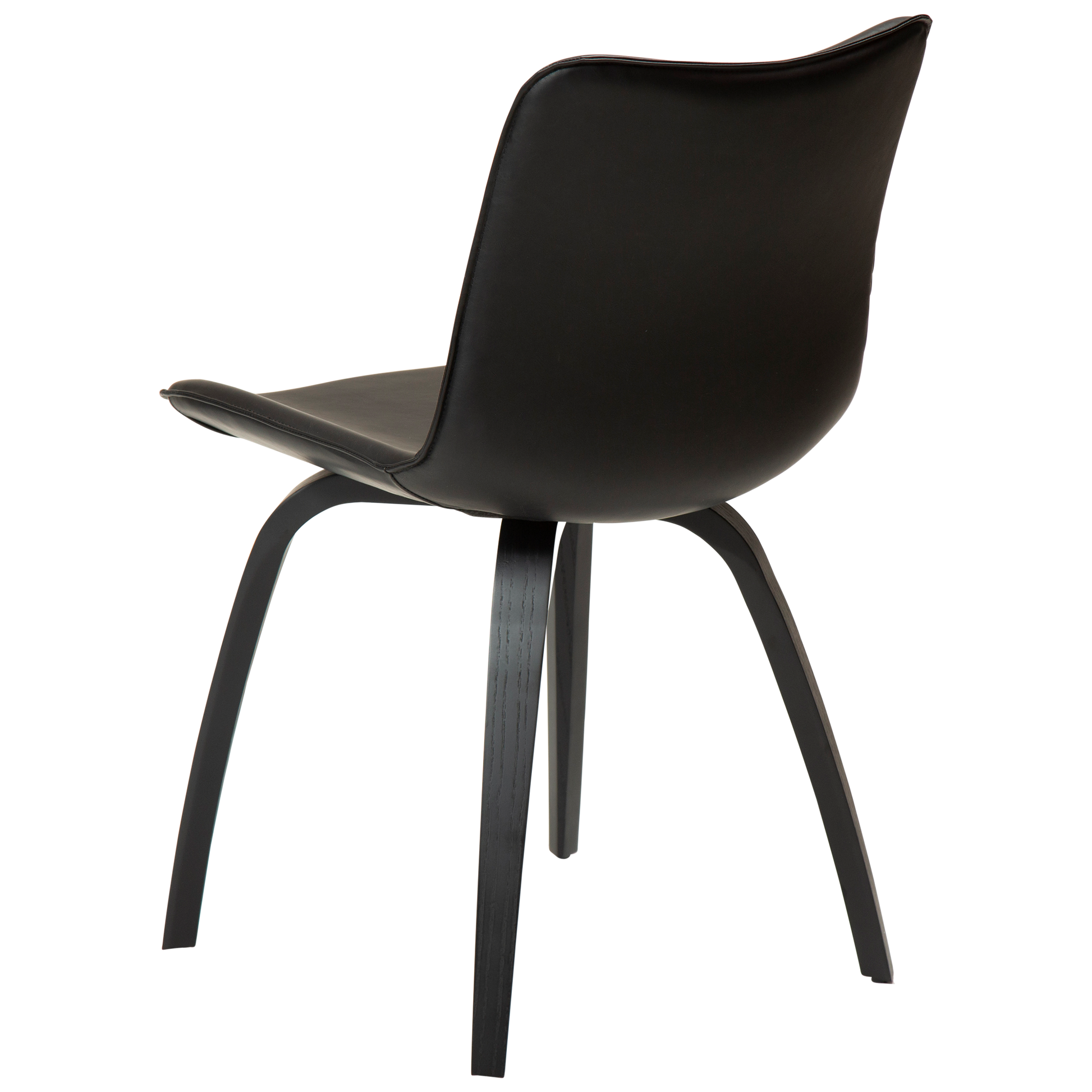 [var:Bezug=Vintage schwarzes Kunstleder mit schwarz gebeizten Eschenbeinen] GLEE Stuhl