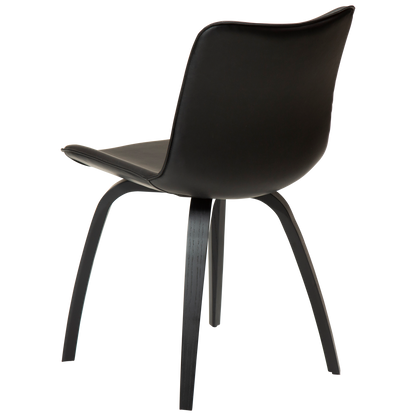 [var:Bezug=Vintage schwarzes Kunstleder mit schwarz gebeizten Eschenbeinen] GLEE Stuhl