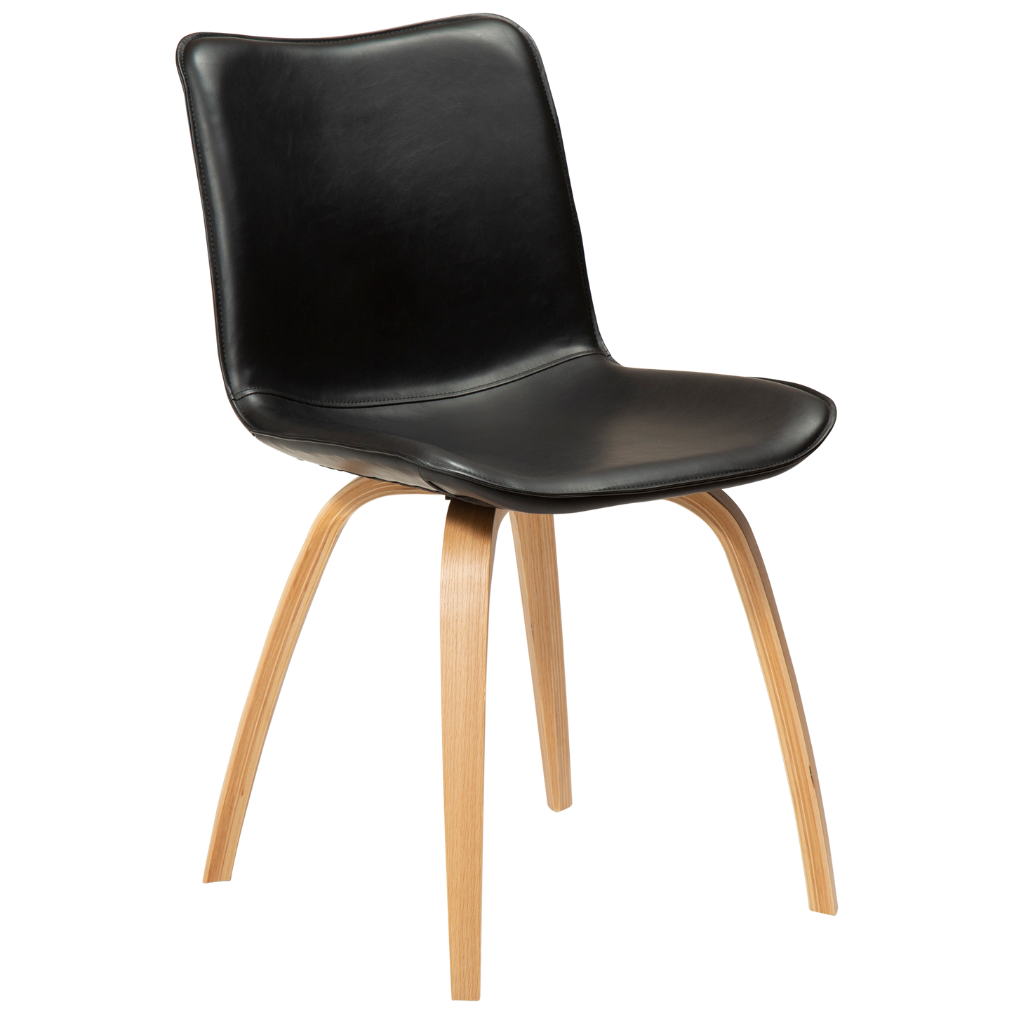 [var:Bezug=Vintage schwarzes Kunstleder mit Eichenbeinen] GLEE Stuhl