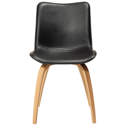 [var:Bezug=Vintage schwarzes Kunstleder mit Eichenbeinen] GLEE Stuhl