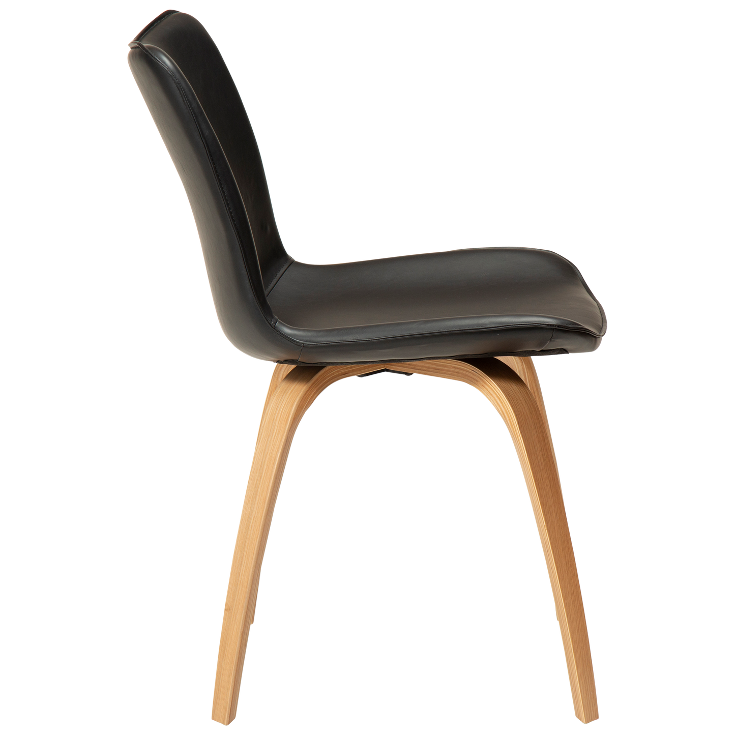 [var:Bezug=Vintage schwarzes Kunstleder mit Eichenbeinen] GLEE Stuhl