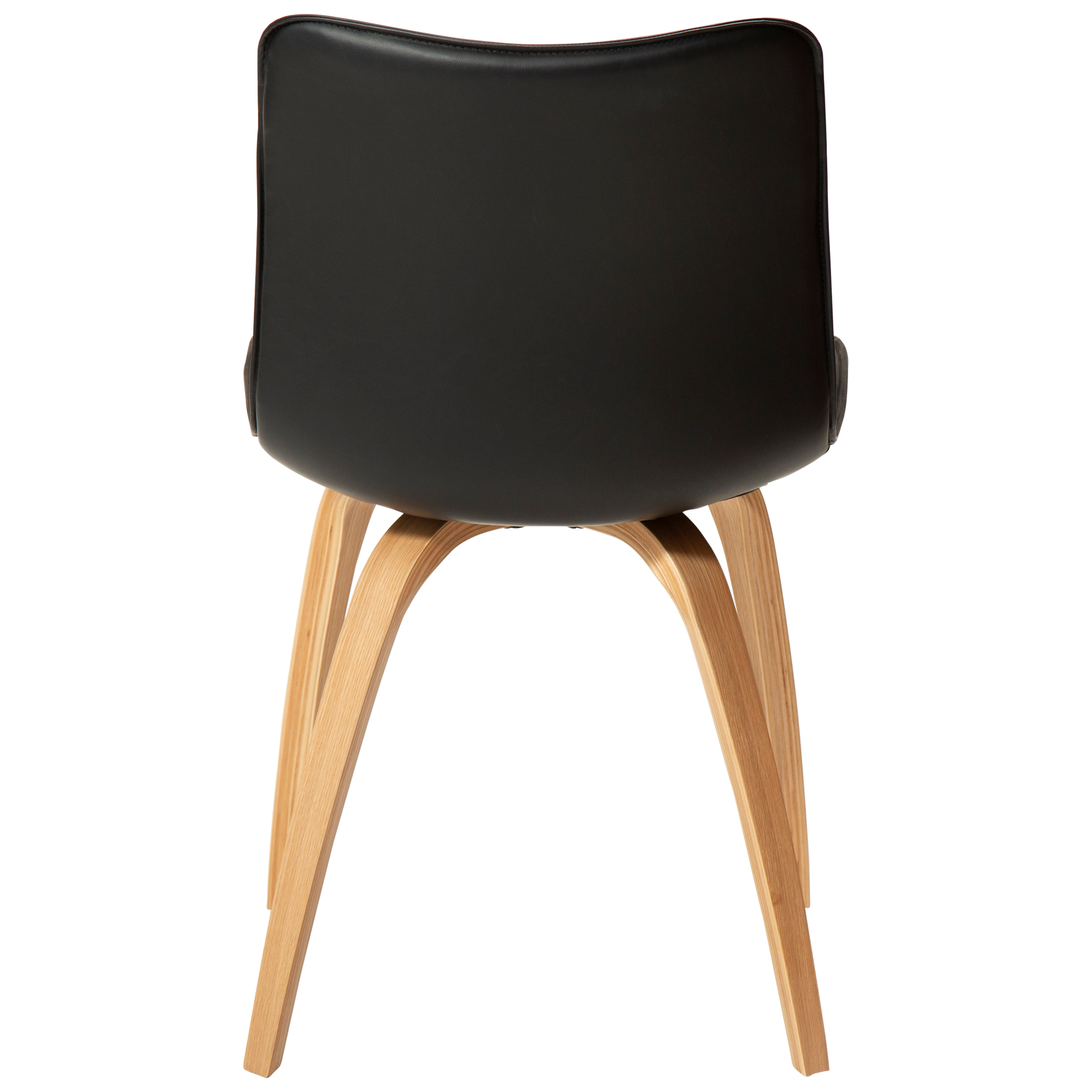 [var:Bezug=Vintage schwarzes Kunstleder mit Eichenbeinen] GLEE Stuhl