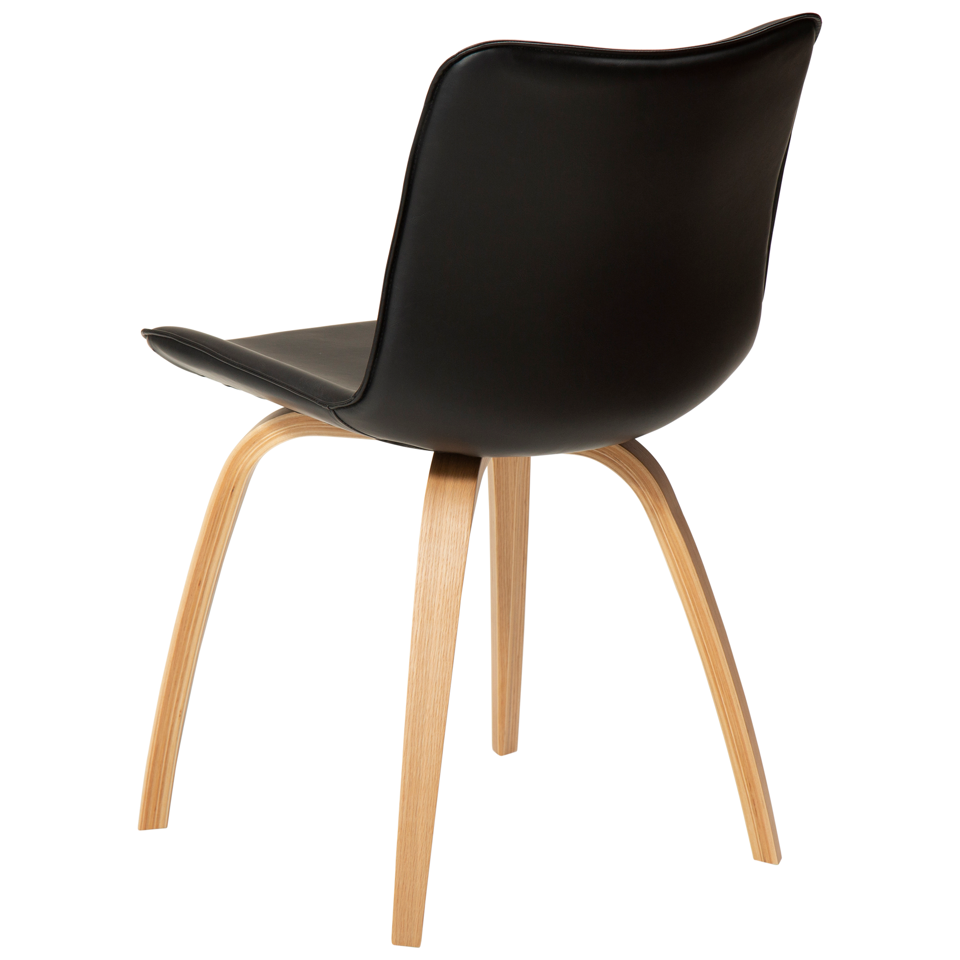 [var:Bezug=Vintage schwarzes Kunstleder mit Eichenbeinen] GLEE Stuhl