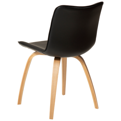 [var:Bezug=Vintage schwarzes Kunstleder mit Eichenbeinen] GLEE Stuhl