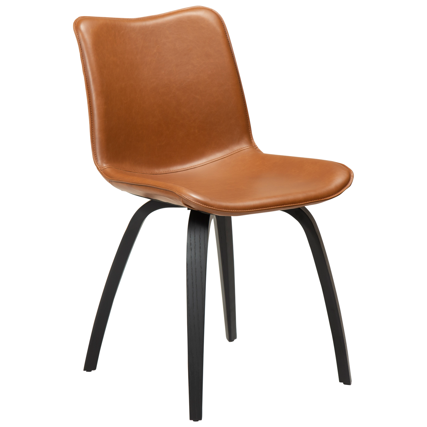 [var:Bezug=Vintage hellbraunes Kunstleder mit schwarz gebeizten Eschenbeinen] GLEE Stuhl