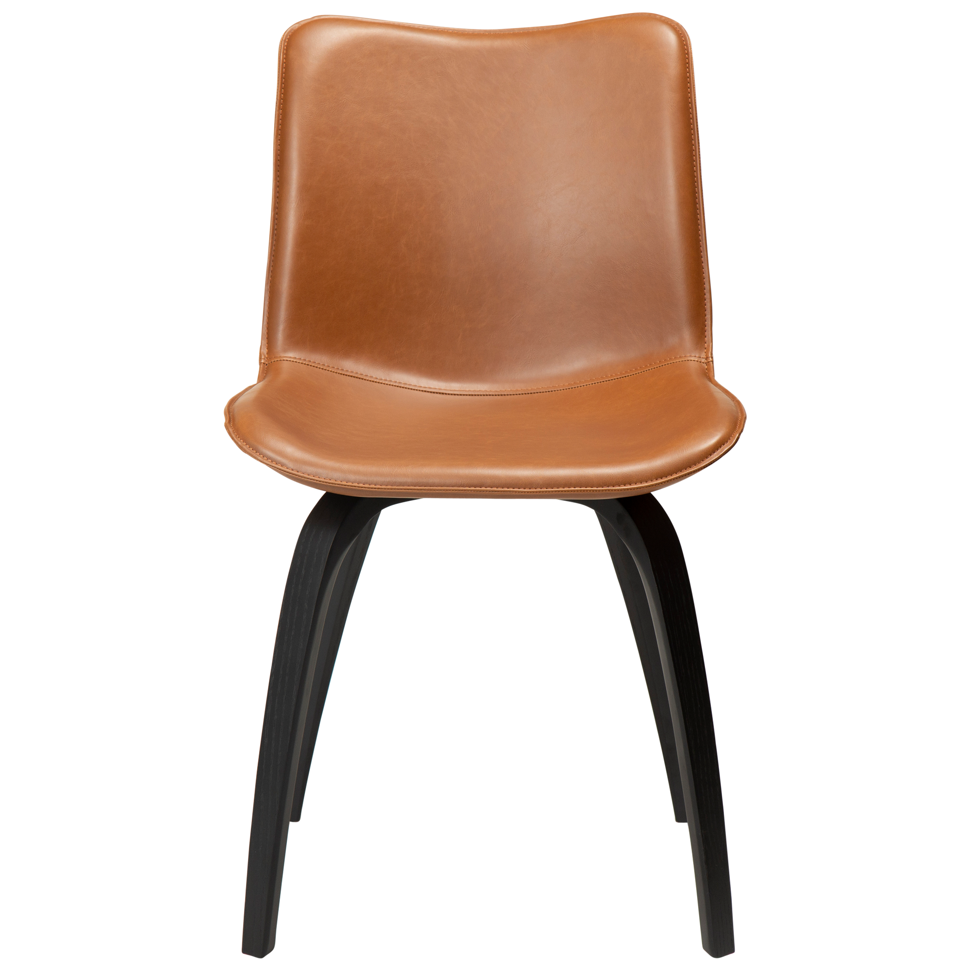 [var:Bezug=Vintage hellbraunes Kunstleder mit schwarz gebeizten Eschenbeinen] GLEE Stuhl