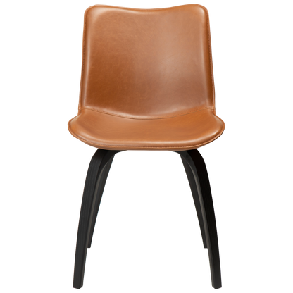 [var:Bezug=Vintage hellbraunes Kunstleder mit schwarz gebeizten Eschenbeinen] GLEE Stuhl