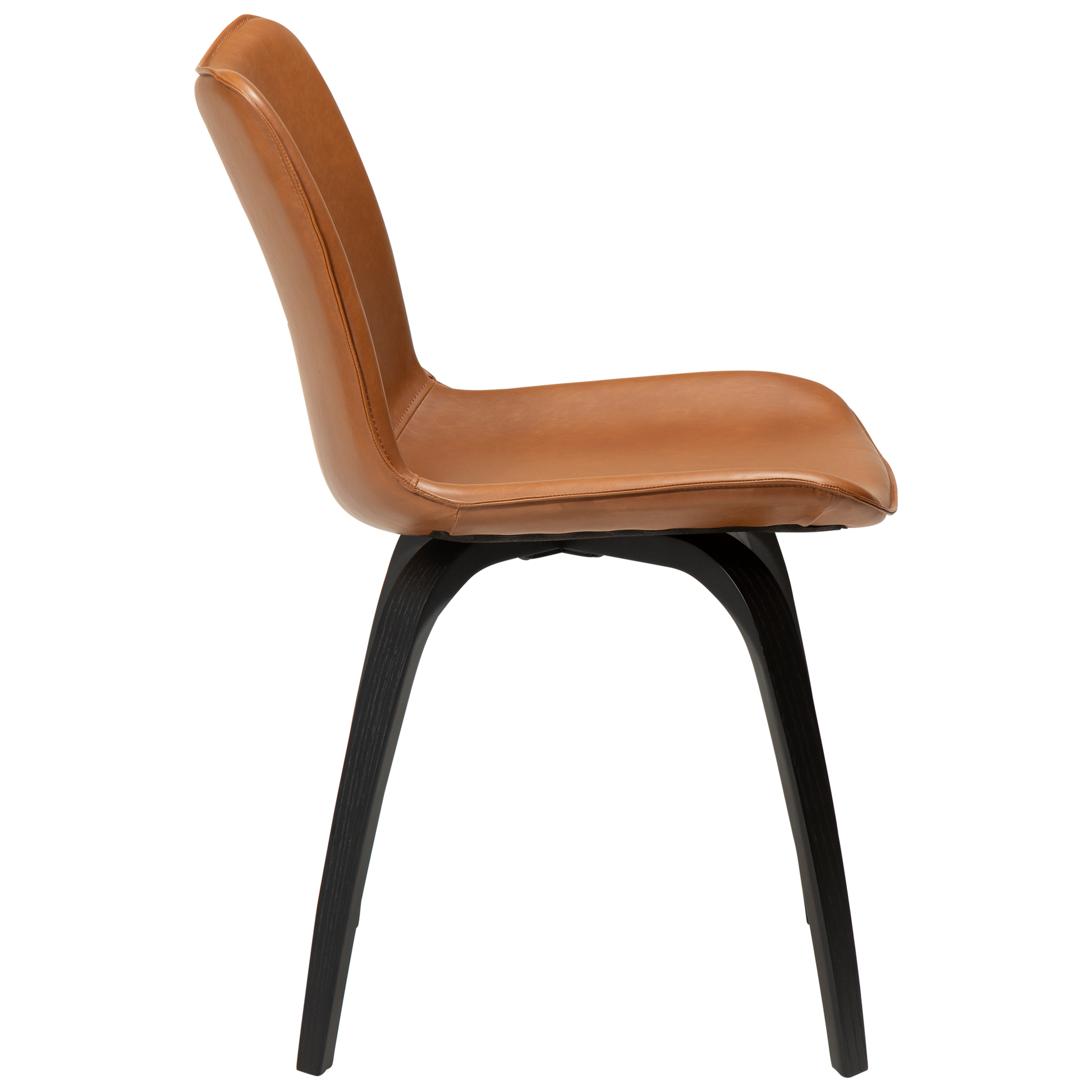 [var:Bezug=Vintage hellbraunes Kunstleder mit schwarz gebeizten Eschenbeinen] GLEE Stuhl