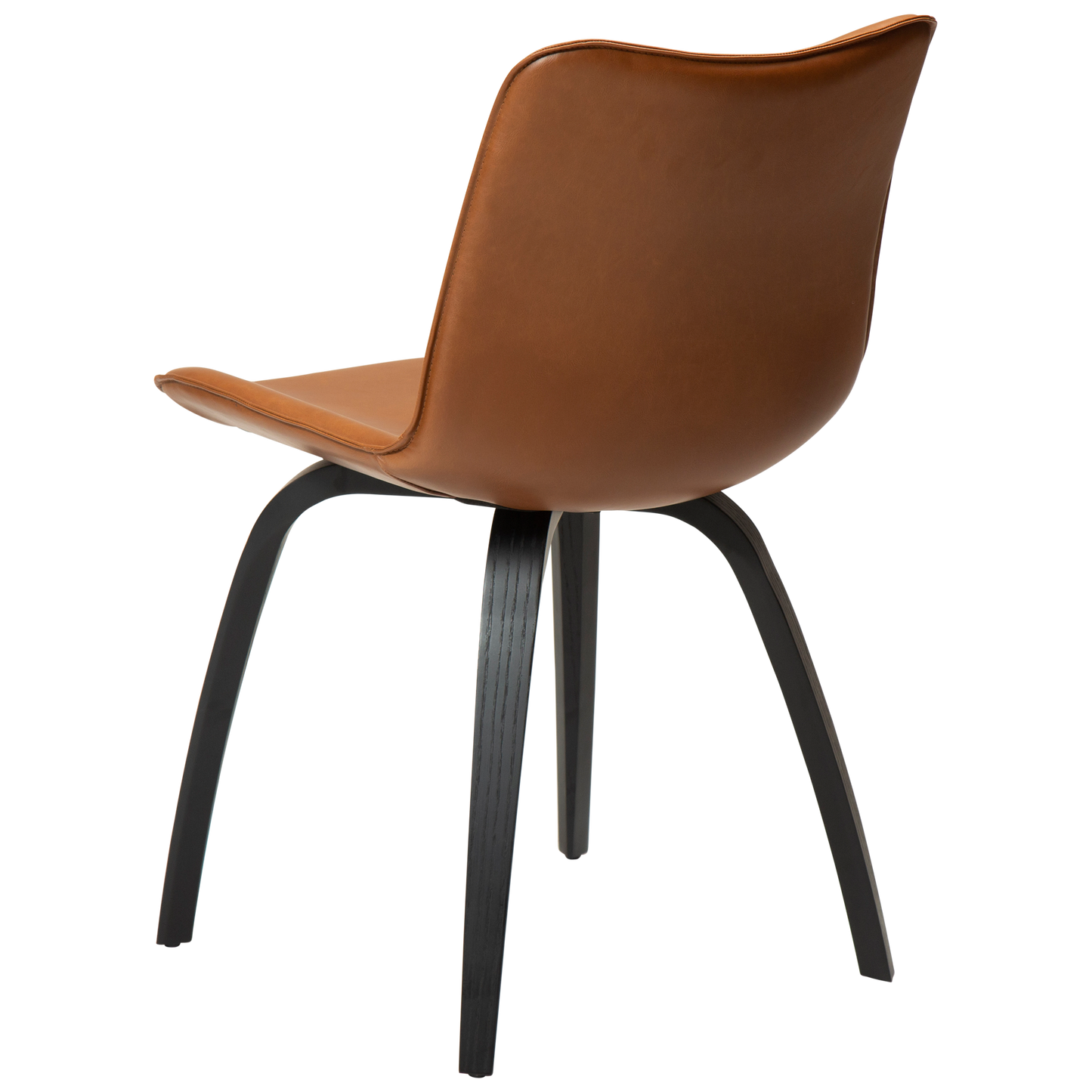 [var:Bezug=Vintage hellbraunes Kunstleder mit schwarz gebeizten Eschenbeinen] GLEE Stuhl