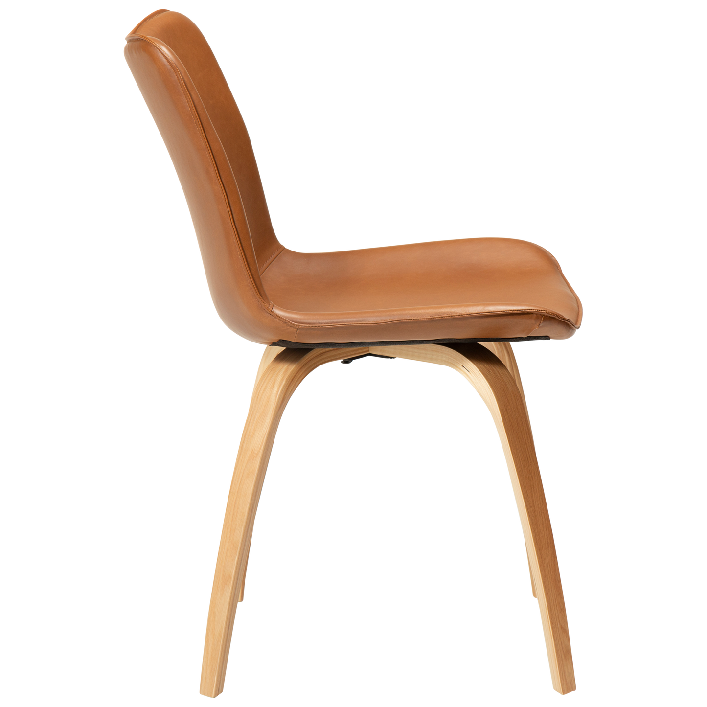 [var:Bezug=Vintage hellbraunes Kunstleder mit Eichenbeinen] GLEE Stuhl