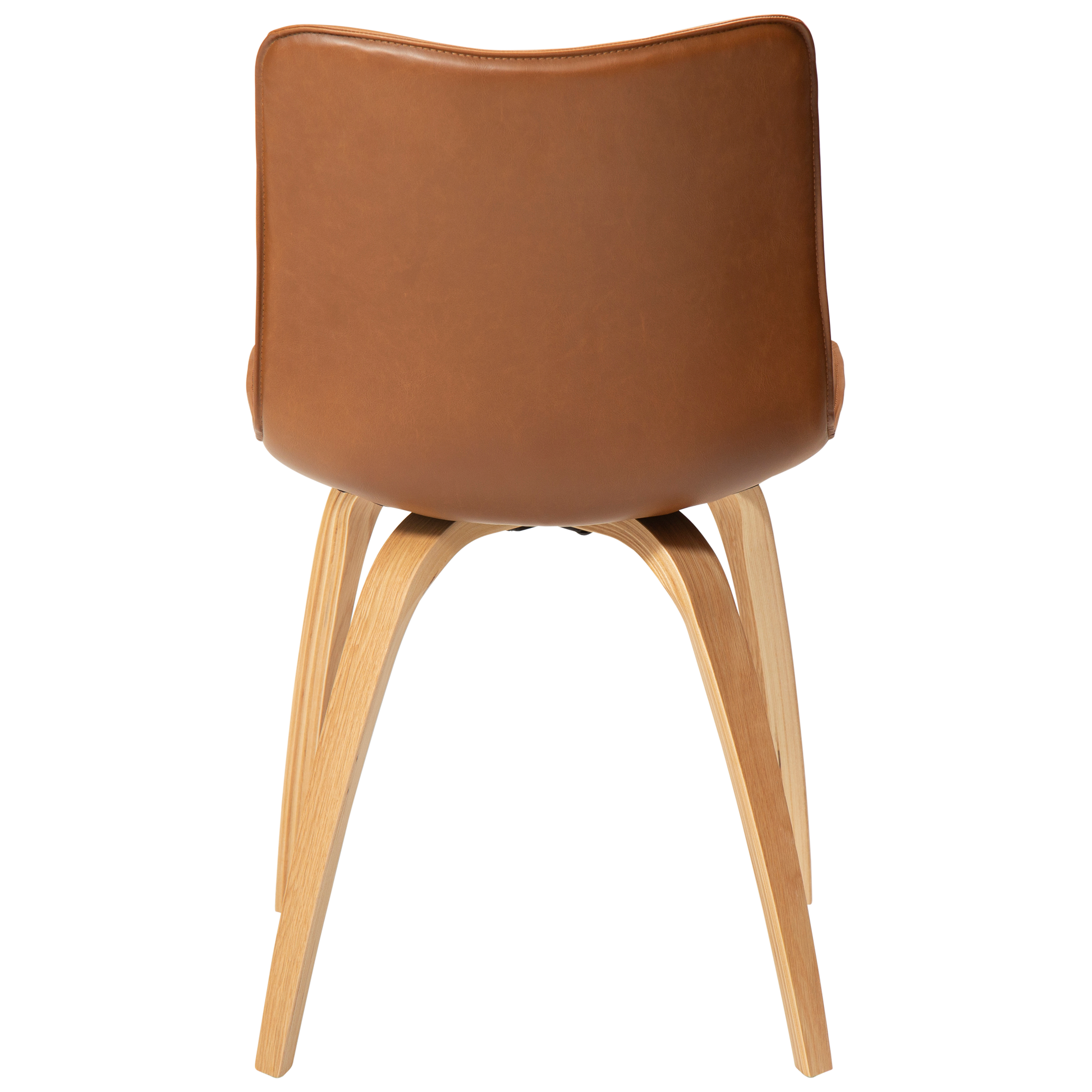 [var:Bezug=Vintage hellbraunes Kunstleder mit Eichenbeinen] GLEE Stuhl
