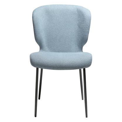 [var:Bezug=Blue fog Bouclé-Stoff mit antiken Zinnbeinen] GLORY Stuhl