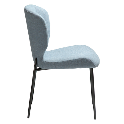 [var:Bezug=Blue fog Bouclé-Stoff mit antiken Zinnbeinen] GLORY Stuhl