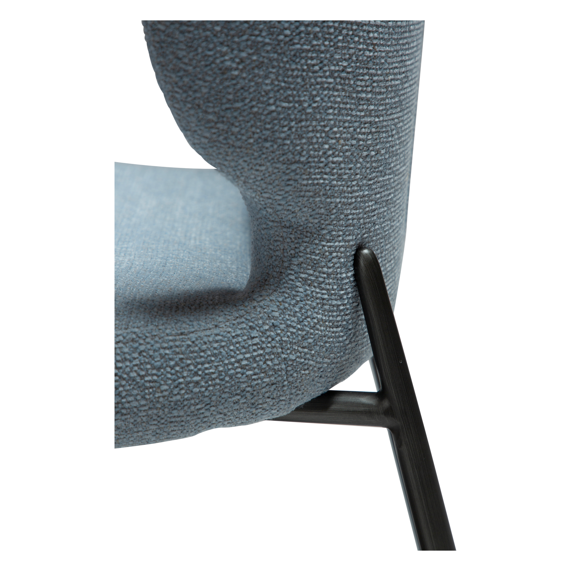 [var:Bezug=Blue fog Bouclé-Stoff mit antiken Zinnbeinen] GLORY Stuhl