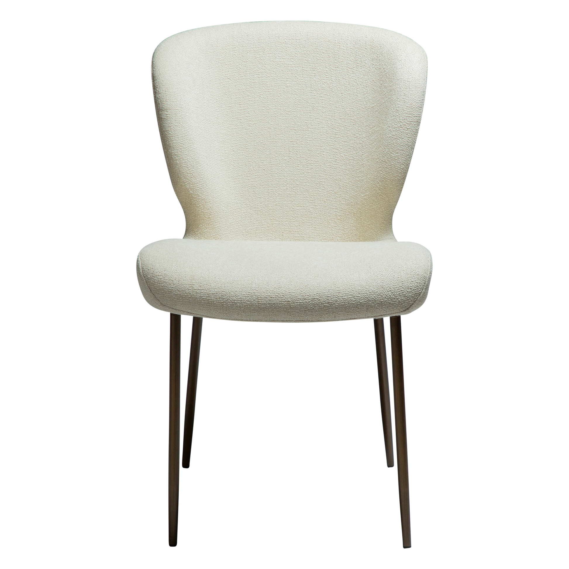 [var:Bezug=Bone weiß Bouclé-Stoff mit antiken Messingbeinen] GLORY Stuhl