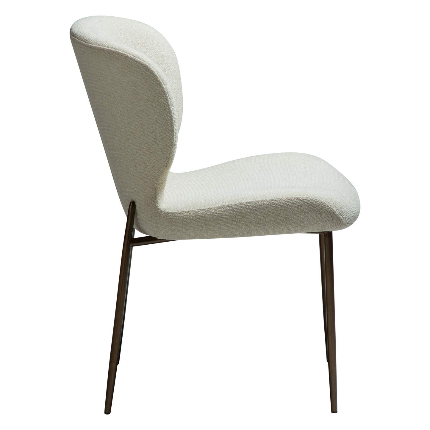 [var:Bezug=Bone weiß Bouclé-Stoff mit antiken Messingbeinen] GLORY Stuhl