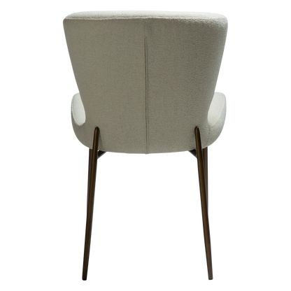 [var:Bezug=Bone weiß Bouclé-Stoff mit antiken Messingbeinen] GLORY Stuhl