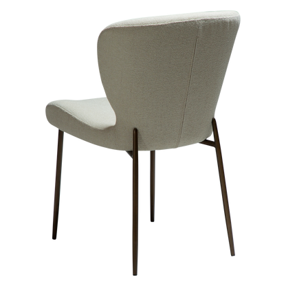 [var:Bezug=Bone weiß Bouclé-Stoff mit antiken Messingbeinen] GLORY Stuhl