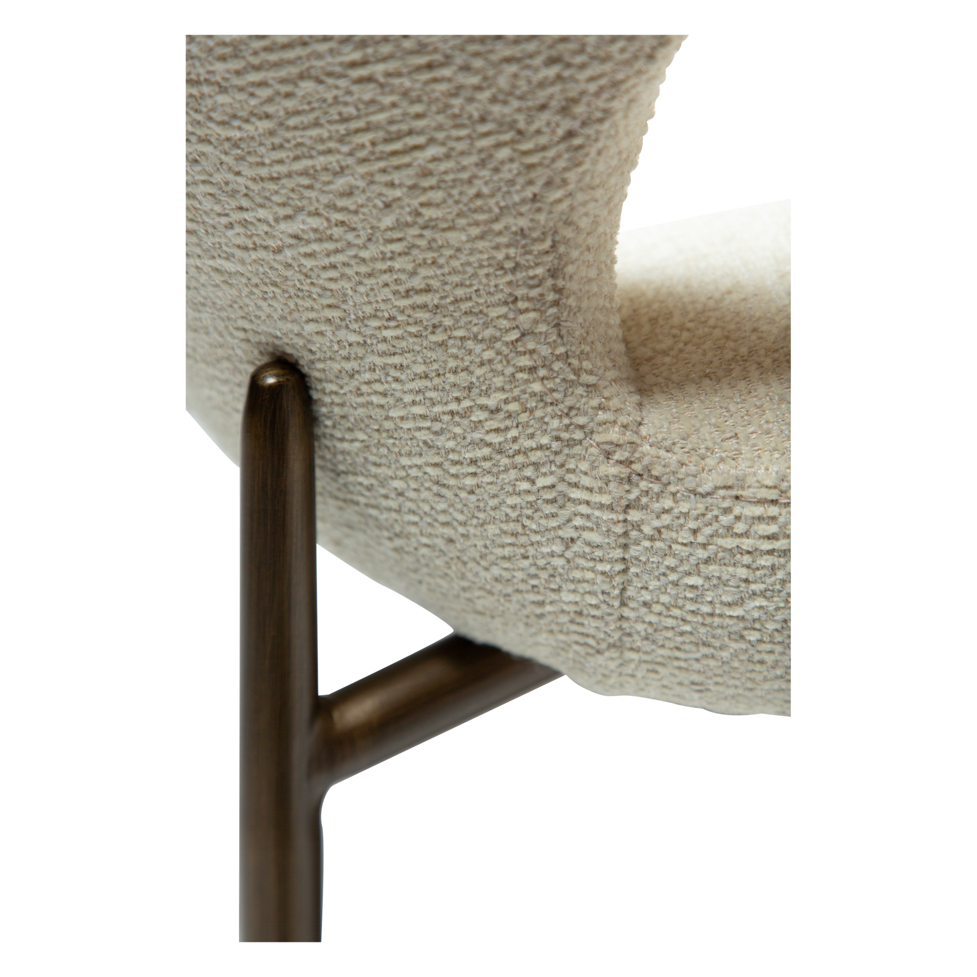 [var:Bezug=Bone weiß Bouclé-Stoff mit antiken Messingbeinen] GLORY Stuhl