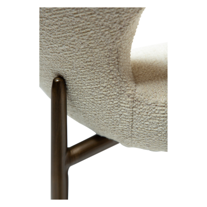 [var:Bezug=Bone weiß Bouclé-Stoff mit antiken Messingbeinen] GLORY Stuhl