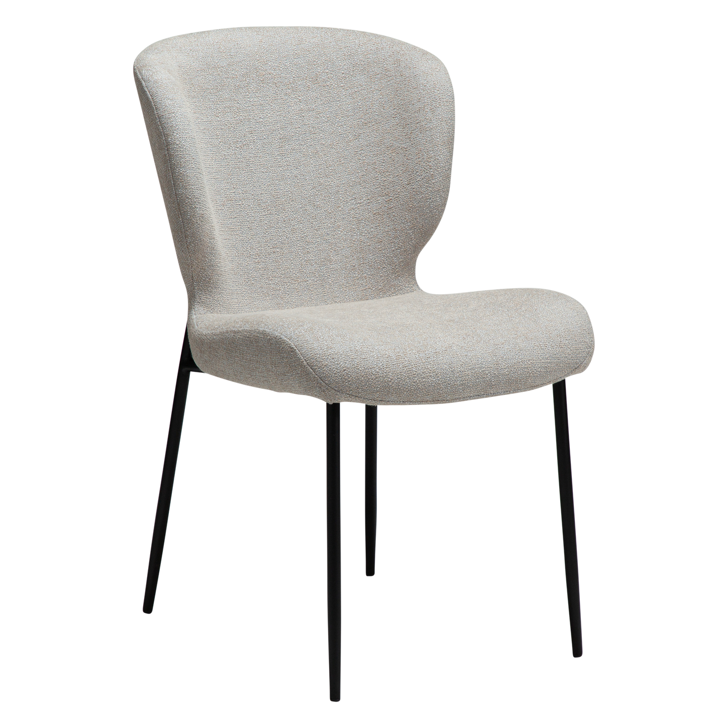 [var:Bezug=Cashmere Bouclé-Stoff mit schwarzen Metallbeinen] GLORY Stuhl