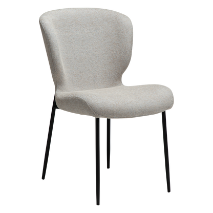 [var:Bezug=Cashmere Bouclé-Stoff mit schwarzen Metallbeinen] GLORY Stuhl