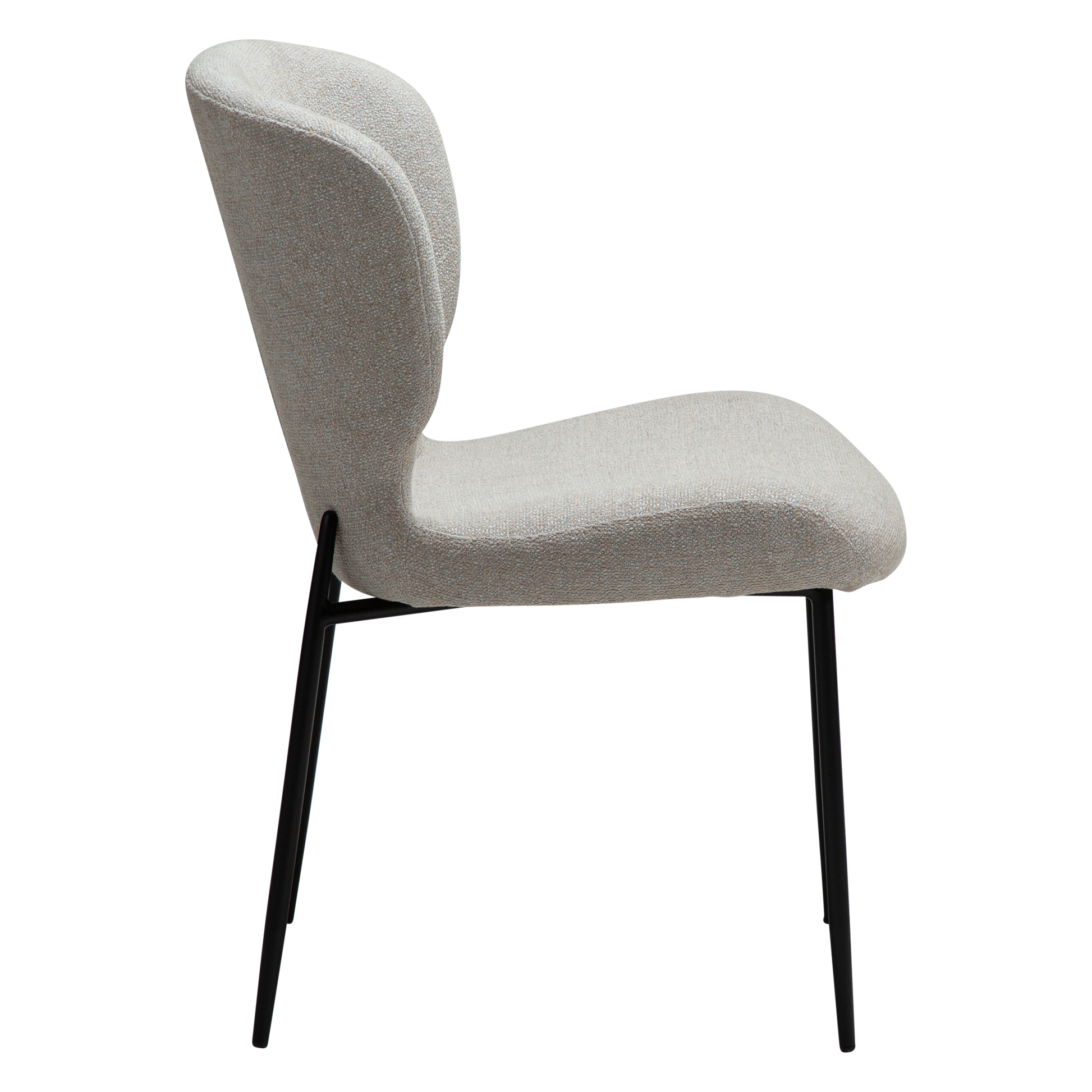 [var:Bezug=Cashmere Bouclé-Stoff mit schwarzen Metallbeinen] GLORY Stuhl