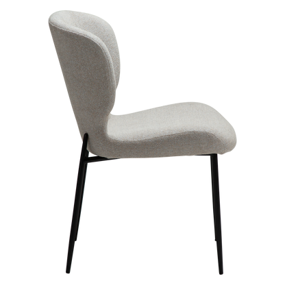 [var:Bezug=Cashmere Bouclé-Stoff mit schwarzen Metallbeinen] GLORY Stuhl